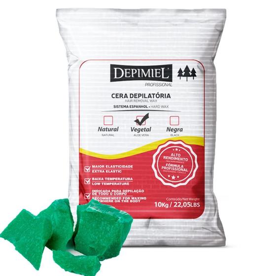 Imagem de Cera Depilatoria Depimiel em pedras Vegetal com Aloe Vera 10kg