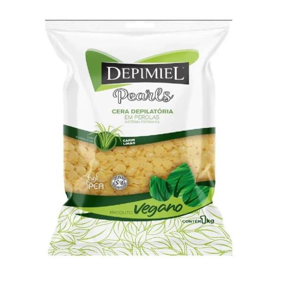 Imagem de Cera Depilatória Pearls Capim Limão Vegano 1Kg - Depimiel