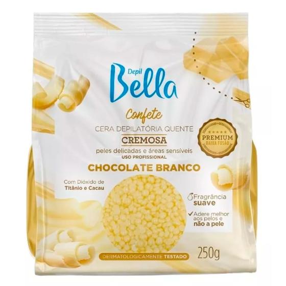 Imagem de Cera Depilatória Quente Depil Bella Confete Chocolate Branco 250g