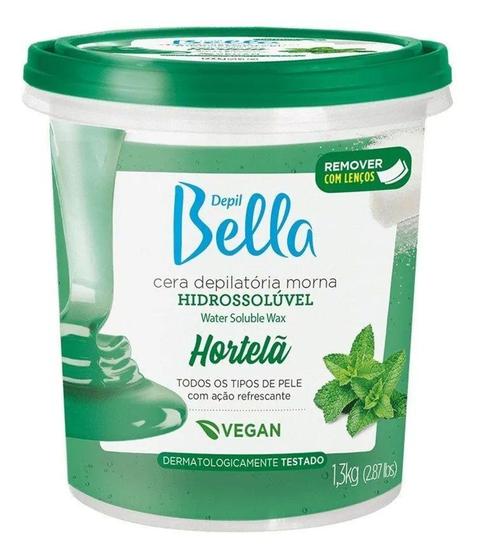 Imagem de Cera Hidrossolúvel Depil Bella 1,3kg Hortela