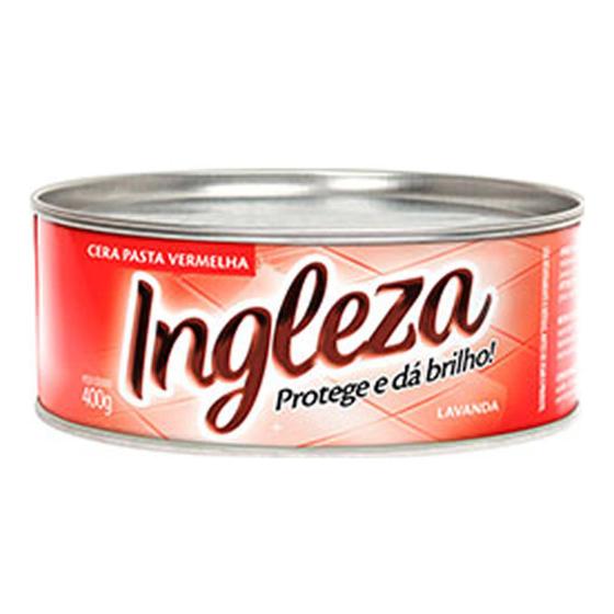 Imagem de Cera ingleza em pasta vermelho 400 gr pisos cimentados, móveis, porta de madeira não impermealizada