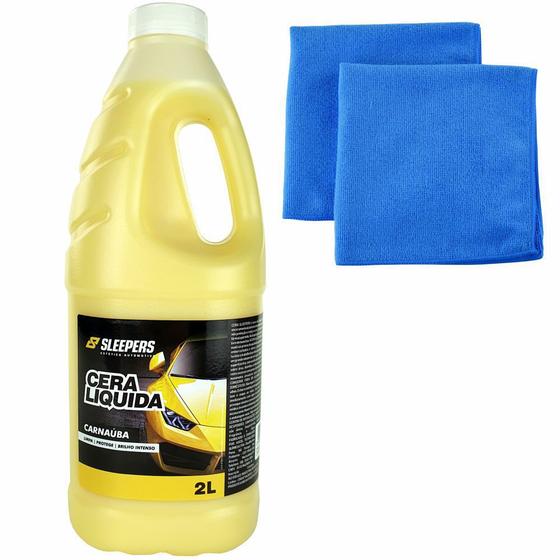 Cera Liquida Automotiva Cristalizadora Revitalizadora Carnaúba Plus - 2 lts Sleepres + Pano Microfibra Menor preço em Cera Liquida Automotiva Cristalizadora Revitalizadora Carnaúba Plus - 2 lts Sleepres + Pano Microfibra