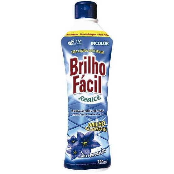 Imagem de Cera Liquida Brilho Fácil Incolor 750ml - Embalagem c/ 12 Unidades