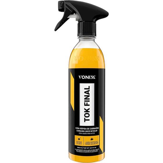 Cera Líquida Spray Carnaúba Tok Final Vonixx Brilho Intenso e Proteção Duradoura para Pintura Automotiva
