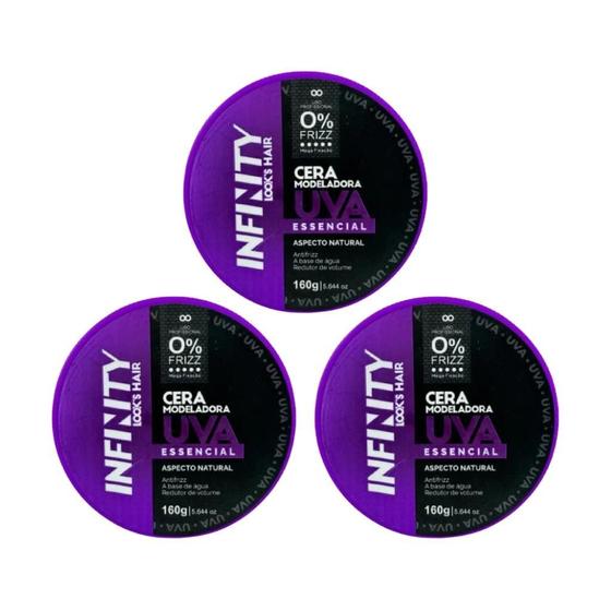Imagem de Cera Modeladora Infinity Uva 160G - Kit Com 3Un
