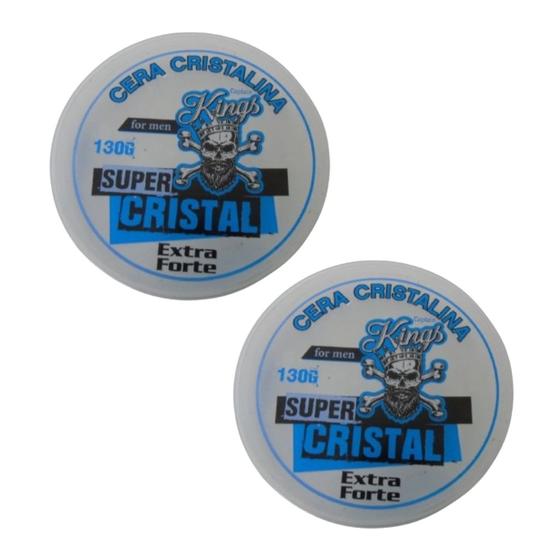 Imagem de Cera Modeladora Kings Super Cristal 130g - Kit C/ 2un