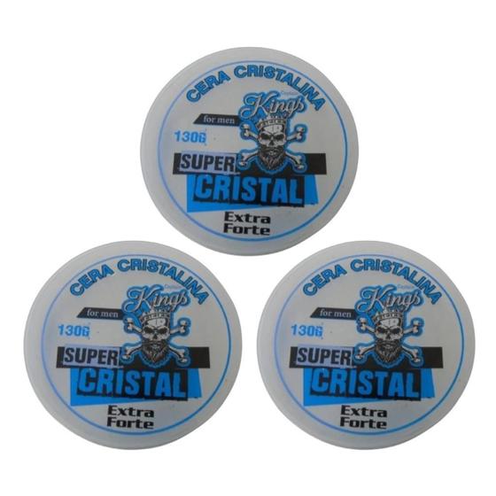 Imagem de Cera Modeladora Kings Super Cristal 130G - Kit Com 3Un