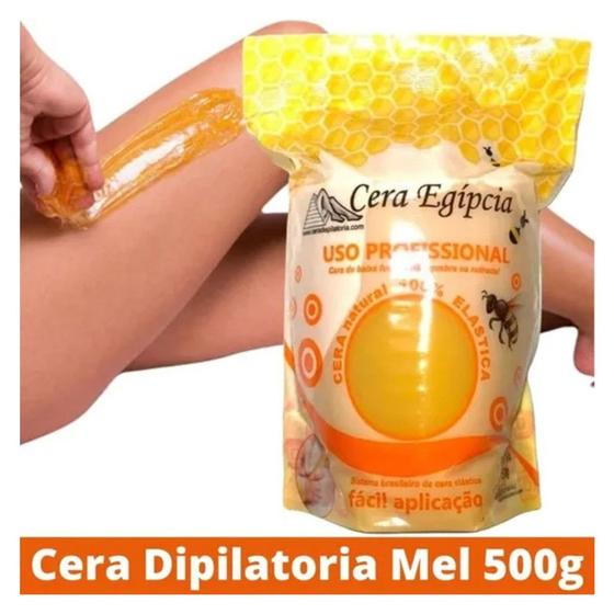 Imagem de Cera quente depilatória anestésica de mel depilação elástica sem dor 500 g profissional  cera egipsia