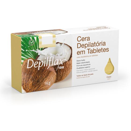 Imagem de Cera Quente Depilatória Coco Barra Hidrata Depilflax 1kg