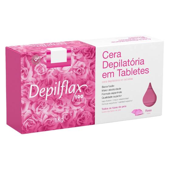 Imagem de Cera Quente Depilatória Depilação Profissional Rosa Depilflax Barra - Escolha O Tamanho