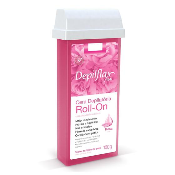 Imagem de Cera Roll-on Depilatória Rosa Hidrata Refil Depilflax 100g