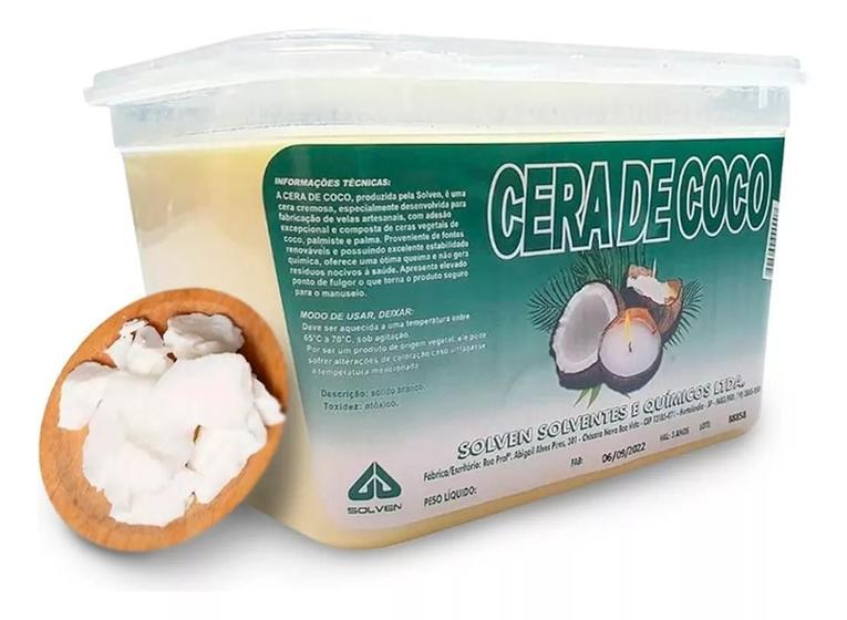 Imagem de Cera Vegetal Natural De Coco Para Fabricar Velas 1 Kg