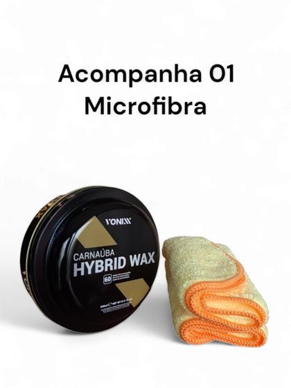 Imagem de Cera Vonixx Carnaúba Hybrid Wax Pasta 240ml - Acompanha 01 Microfibra