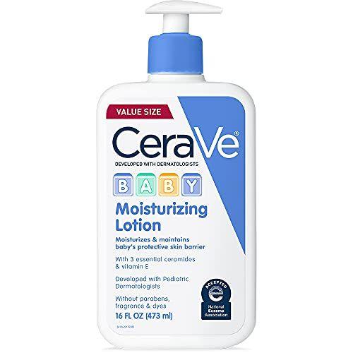 Imagem de CeraVe Baby Lotion  Cuidados com a pele do bebê com Ceramides, Niacinamida & Vitamina E  Fragrância, Paraben, Corante & Ftalatos livre   de hidratante leve para bebês 16 Onças