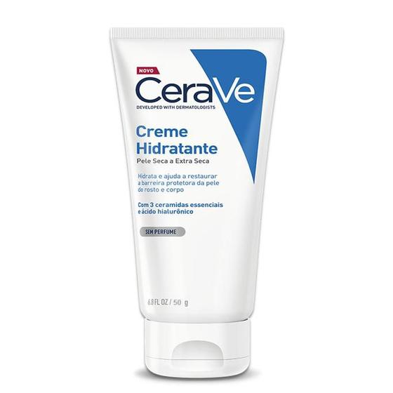 Imagem de Cerave creme hidratante corporal pele seca e extra seca 24h com 50g