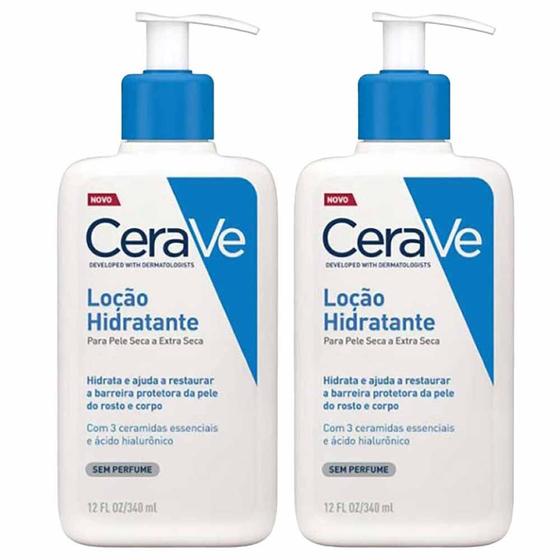 CeraVe Loção Hidratante Corporal para Pele Seca com Ácido Hialurônico e Ceramidas Kit com 2 Unidades