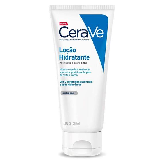Imagem de Cerave loção hidratante pele seca e extra seca sem perfume com 200ml 