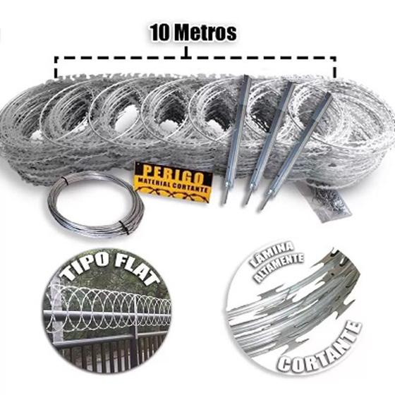 Cerca concertina flat perimetral 45cm galvanizada 10 metros METAL SECURITY Concertina