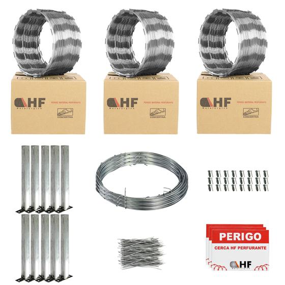 Cerca concertina simples galvanizada 30cm 25 metros com kit Menor preço em Cerca concertina simples galvanizada 30cm 25 metros com kit