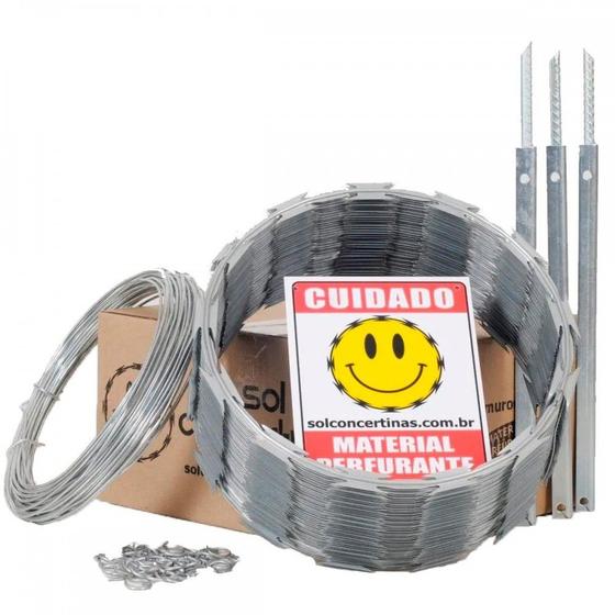 Imagem de Cerca Perimetral Kit Sol Galvanizada 30Cm X 5M