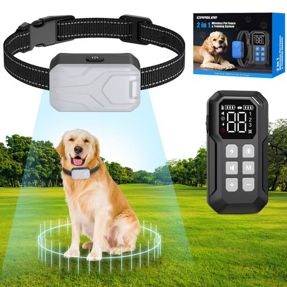 Imagem de Cerca sem fio para cães CPPSLEE Electric com sistema de coleira de treinamento
