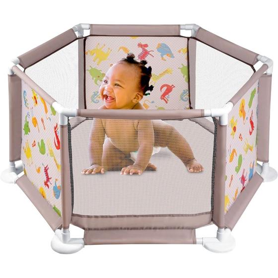 Imagem de Cercadinho Baby Transparente Portátil Fazendinha Estampa Bichos Original Styll