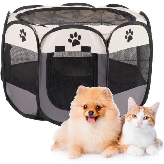 Imagem de Cercadinho Casinha Cachorro Gato Coelho Pet Animais Dobravel Portatil Canil Chiqueirinho Cao Resistente Multiuso Quintal Varanda Petshop Casa
