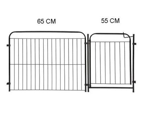 Imagem de Cercadinho Para Cães  Canil Pet  Cercado1/65 C/Portão e Kit Preto Lopes