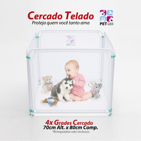 Cercado C/ Tela Chiqueirinho 4 Grades Branco Baby Infantil Bebê Prático Menor preço em Cercado C/ Tela Chiqueirinho 4 Grades Branco Baby Infantil Bebê Prático