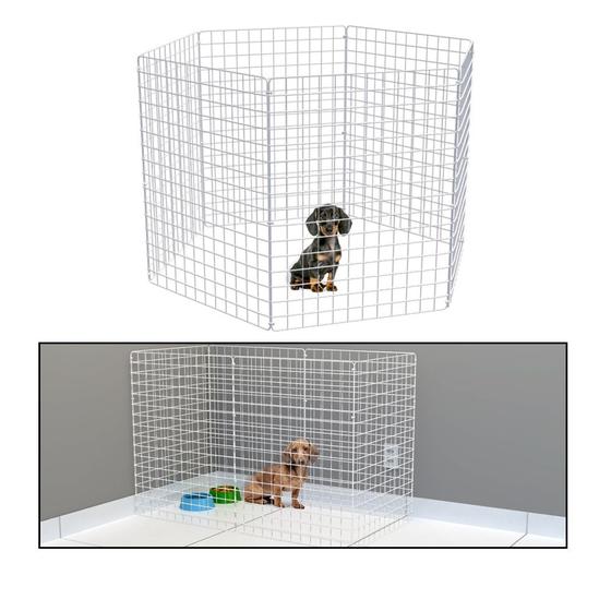 Cercado Cachorro Articulado Móvel Pet 6 Telas 60x80 Branco Menor preço em Cercado Cachorro Articulado Móvel Pet 6 Telas 60x80 Branco