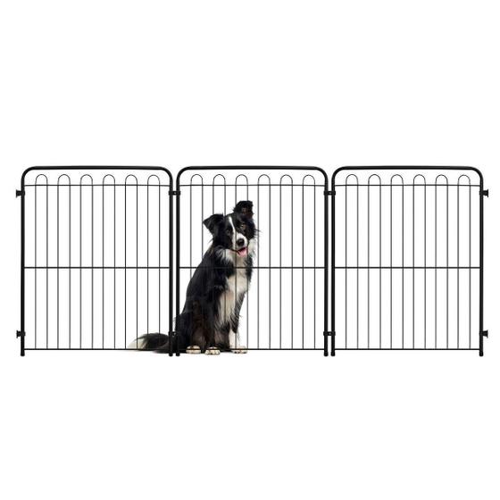 Imagem de Cercado Cachorro Pet 3 Módulos 211x82cm Branco Preto