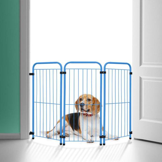 Imagem de Cercado Dobrável Pet Max Portátil Cachorro Cães 75 Cm Azul