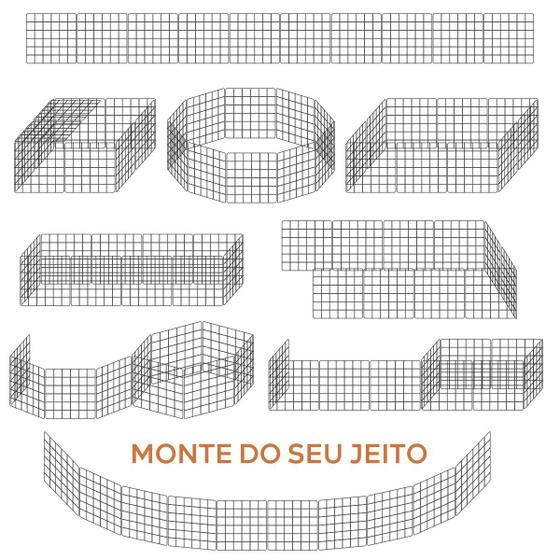 Imagem de Cercado Pet  Grade10 Módulos 30x30Cm 100% Ajustável Dobrável