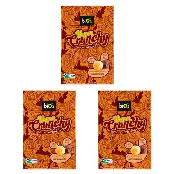 Imagem de Cereal Bio2 Vegan Crunchy Cacau E Caramelo 3 Caixas - 200G