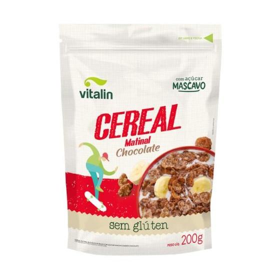 Imagem de Cereal Matinal Chocolate Sem Glúten Com Açúcar Mascavo Vitalin 200 g