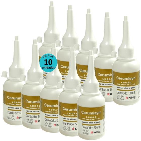 Imagem de Cerumisyn 50Ml Loção Ceruminolítico Knig Kit Com 10 Unid