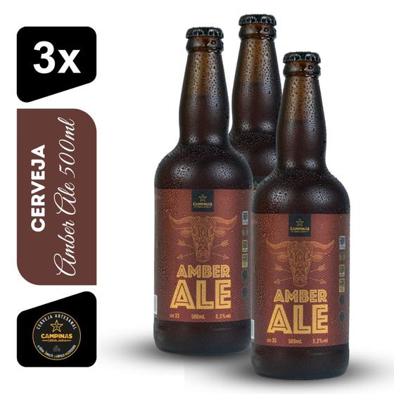 Cerveja Amber Ale Campinas 500ml Kit 3 unidades