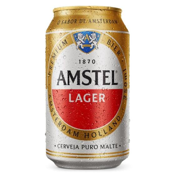 Cerveja AMSTEL Lager Lata 350ml Menor preço em Cerveja AMSTEL Lager Lata 350ml