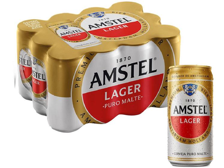 Imagem de Cerveja Amstel Lager Puro Malte 12 Unidades Lata