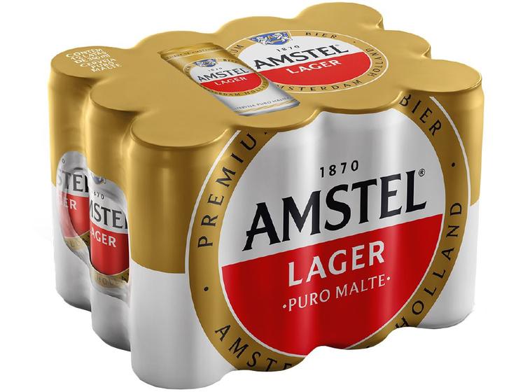 Imagem de Cerveja Amstel Lager Puro Malte 12 Unidades Lata 350ml