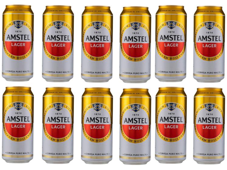 Cerveja Amstel Lager Puro Malte 12 Unidades Menor preço em Cerveja Amstel Lager Puro Malte 12 Unidades