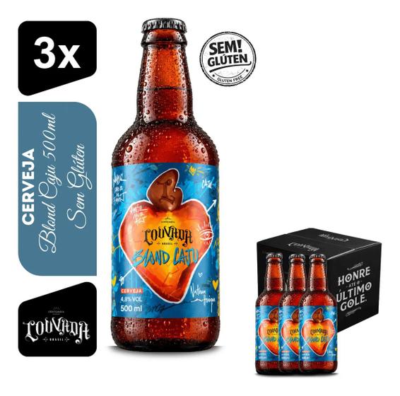 Cerveja Blond Caju Louvada 500ml Kit 3un Sem Glúten