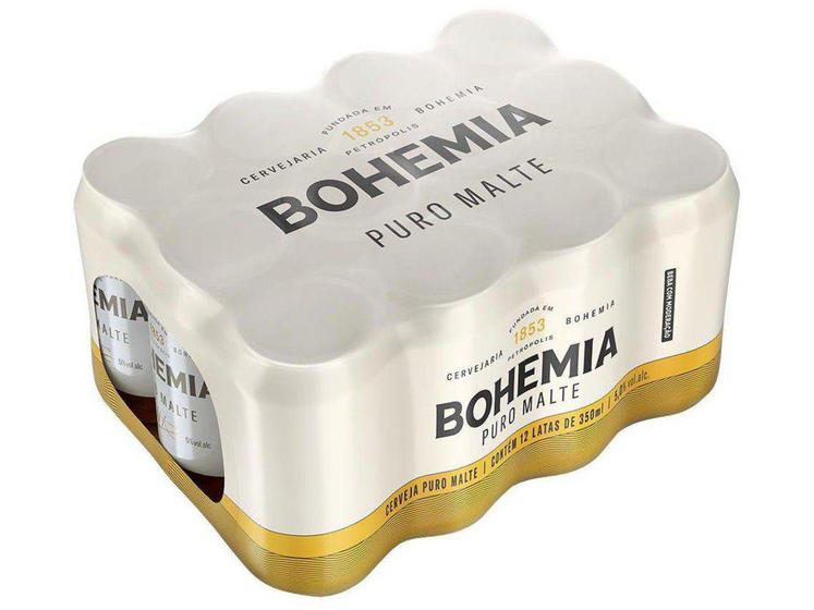 Cerveja Bohemia Puro Malte 12 Unidades Lata - 350ml Menor preço em Cerveja Bohemia Puro Malte 12 Unidades Lata - 350ml
