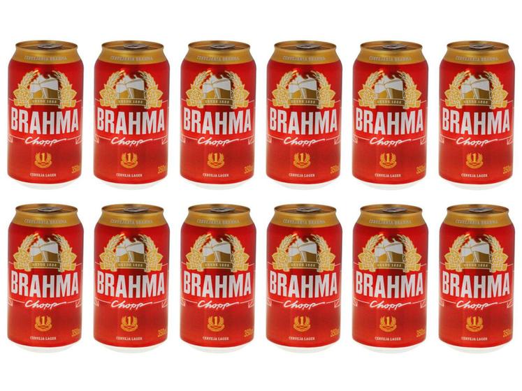 Imagem de Cerveja Brahma Chopp Lager Pilsen 12 Unidades - Lata 350ml