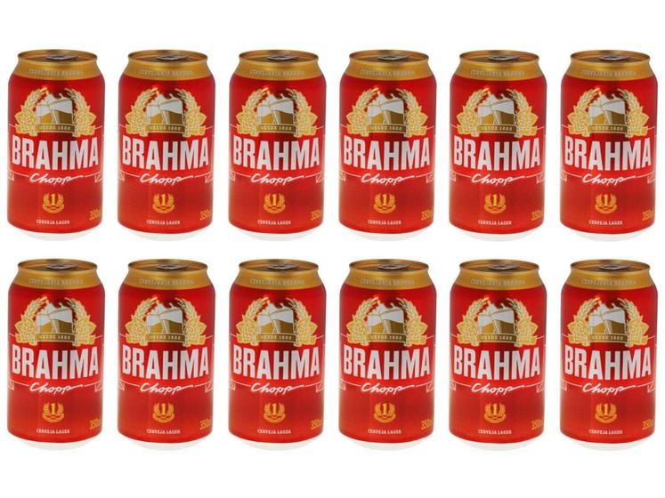 Cerveja Brahma Chopp Lager Pilsen 12 Unidades - Lata 350ml