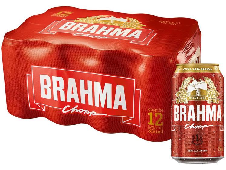 Cerveja Brahma Chopp Pilsen Lager 12 Unidades - Lata 350ml Menor preço em Cerveja Brahma Chopp Pilsen Lager 12 Unidades - Lata 350ml