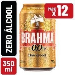 Imagem de Cerveja Brahma Zero Lata 350ml Caixa c/ 12 un 1x12 Unidades  350ml LATA