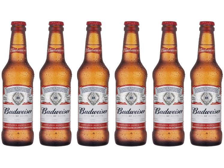 Cerveja Budweiser American Lager 330ml Long Neck 6 Unidades