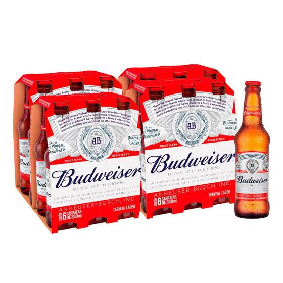 Cerveja Budweiser Long Neck 330Ml - 12 Unidades Menor preço em Cerveja Budweiser Long Neck 330Ml - 12 Unidades