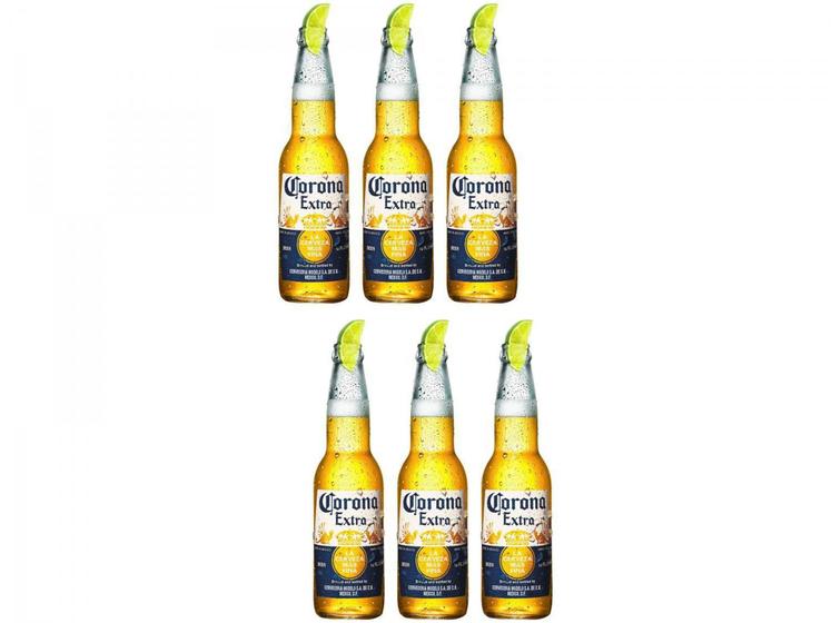 Cerveja Corona Extra Lager 6 Unidades Long Neck 330ml Cerveja